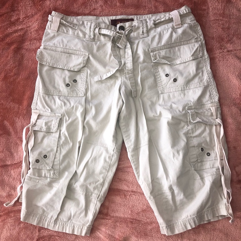 Jalate Khaki Bermuda Strap Cargo Shorts 7 Y2K